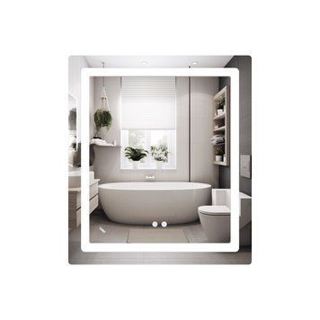 Дзеркало прямокутне Lidz Kubis KU2 700х800 з LED-підсвічуванням, з димером та антизапотіванням, Ні