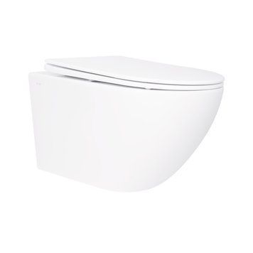 Підвісний унатаз Qtap Jay безобідковий з сідінням Soft-close QT07335176W