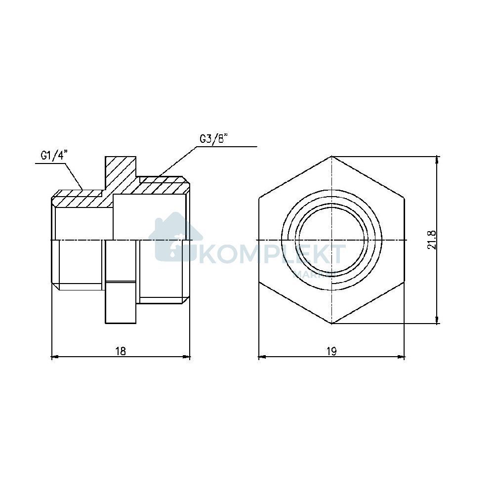 Ніпель редукційний SD Forte 3/8"х1/4" SF35996