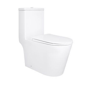 Унітаз-моноблок підлоговий Qtap Kolibri Ultra Quiet безобідковий з сидінням Soft-close WHITE QT10226380W