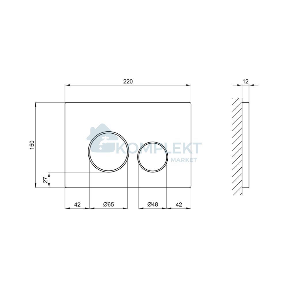 Кнопка зливу для інсталяції Qtap Nest QT0111M11112CRM (хром)