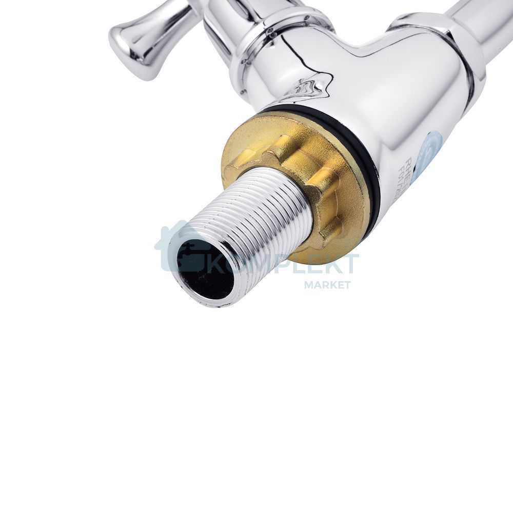 Кран на одну воду вентильний Kroner KRM Rhein C091 (хром) високий вилив
