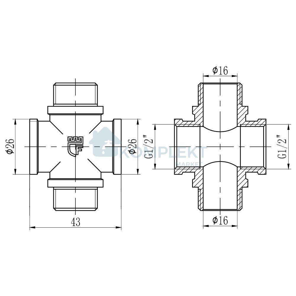 Хрестовина SD Forte 1/2" ВЗ SF35515