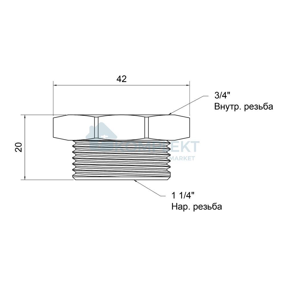 Футорка SD Plus 1 1/4"х3/4" ЗВ SD4233220