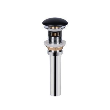 Донний клапан для раковини з переливом 1 1/4" Qtap PU03O Pop-up L-240мм (чорний)