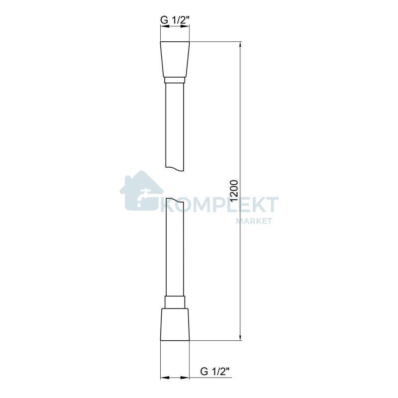 Шланг для душу полімерний Kroner KRM C608 Anti-Twist 120 см