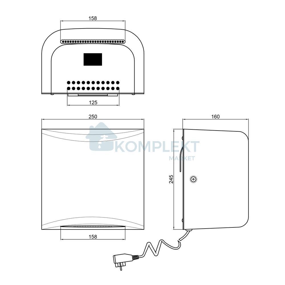 Сушарка для рук Qtap Pohodli 950Вт QTS950MS (Su&scaron;&iacute;c&iacute;) нікель
