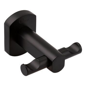 Гачок для рушника подвійний чорний Qtap Liberty BLM 1154 (латунний корпус)
