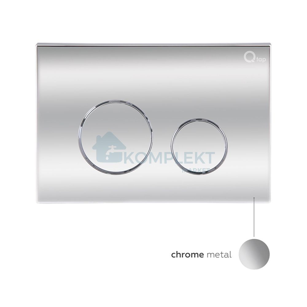 Унітаз з сидінням Qtap Swan Rimless з інсталяцією Nest ST та хромованою панеллю Nest